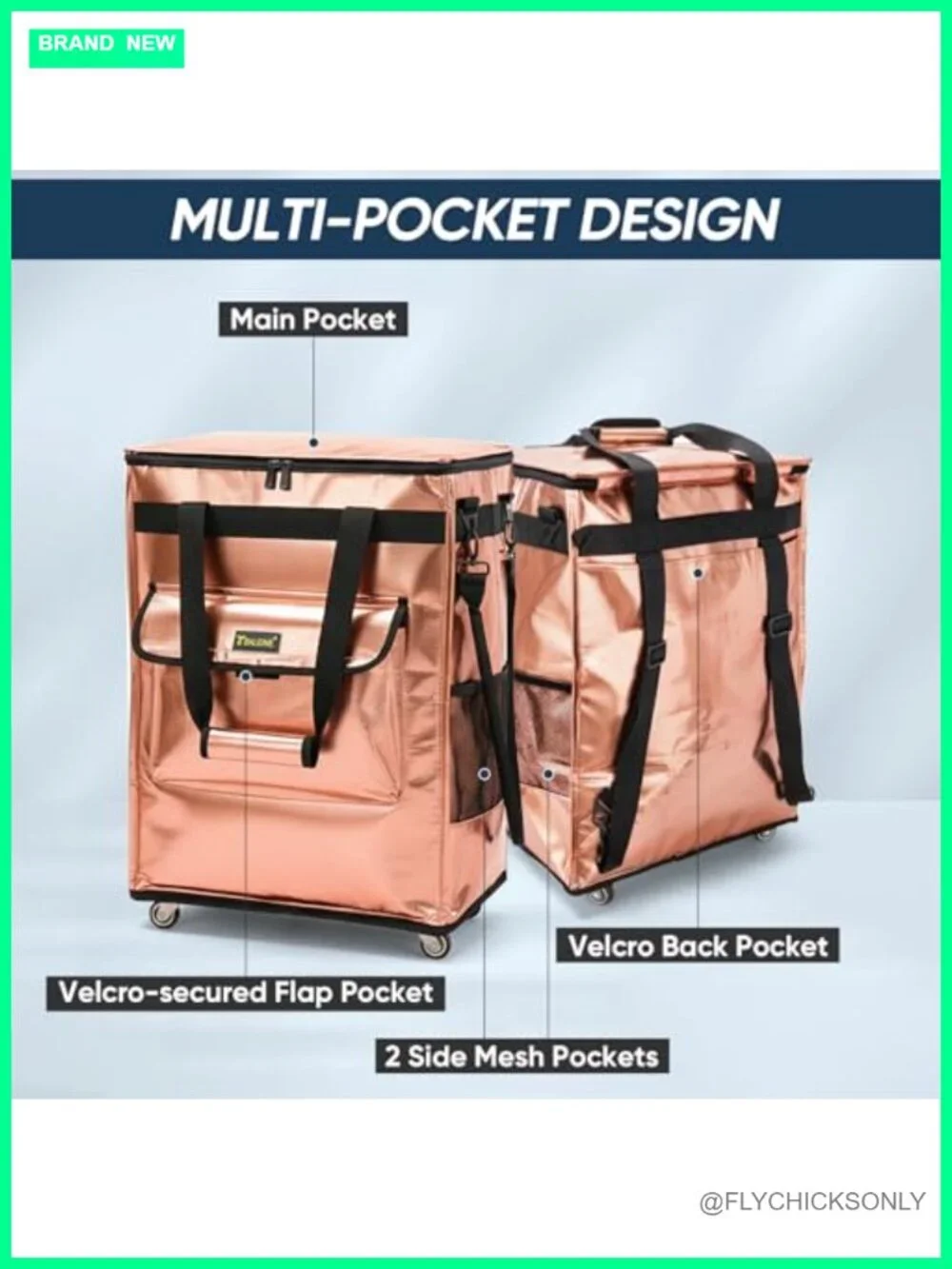Reusable Grocery Bags on Wheels, Rolling Tote Bag, Shopping Trolley, Large
